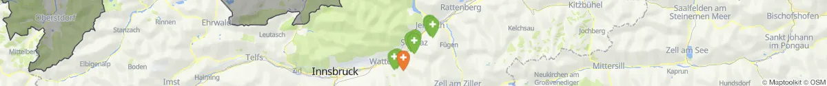 Kartenansicht für Apotheken-Notdienste in der Nähe von Schwaz (Schwaz, Tirol)
